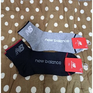 ニューバランス(New Balance)の【新品】ニューバランス 25～27㎝ 2Pくつ下 黒 赤 灰色(ソックス)