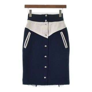 sacai サカイ ひざ丈スカート XXS 紺x白 【古着】【中古】