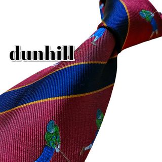 ダンヒル(Dunhill)の★dunhill★　ダンヒル　レッド系　ストライプ　イングランド製(ネクタイ)