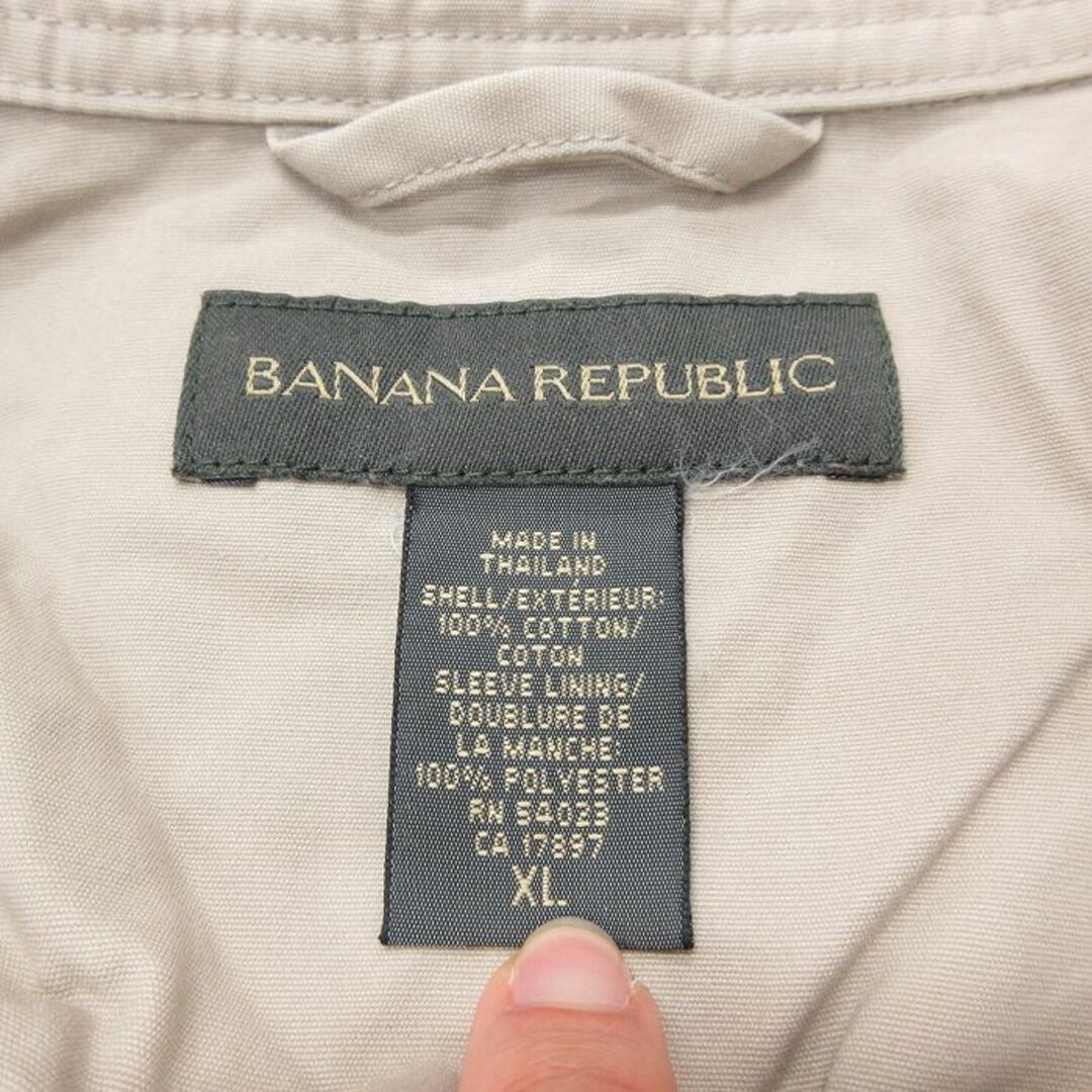 Banana Republic(バナナリパブリック)のXL★古着 バナナリパブリック BANANA REPUBLIC 長袖 ブランド ジャケット メンズ ロング丈 コットン ベージュ カーキ 23sep18 中古 アウター ジャンパー ブルゾン メンズのジャケット/アウター(ダッフルコート)の商品写真