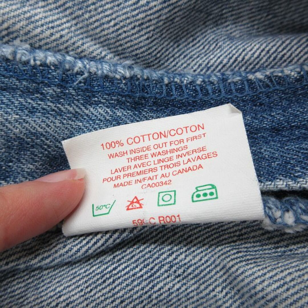 Levi's(リーバイス)のW33★古着 リーバイス Levis 532 ジーンズ メンズ 90年代 90s ヒゲ コットン テーパード カナダ製 紺 ネイビー デニム 23sep20 中古 ボトムス ジーパン Gパン ロング パンツ メンズのパンツ(ワークパンツ/カーゴパンツ)の商品写真