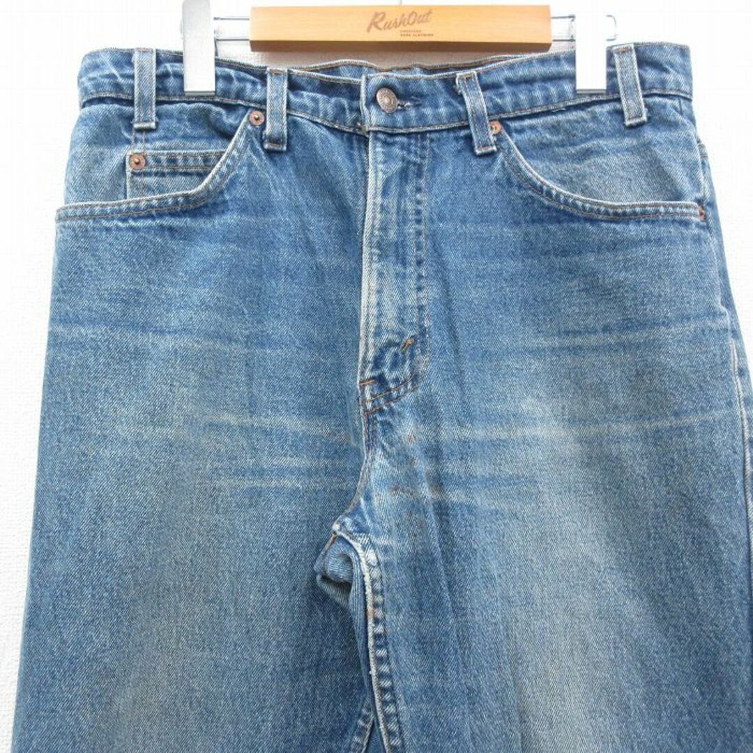 Levi's(リーバイス)のW33★古着 リーバイス Levis 509 ジーンズ メンズ 80年代 80s ヒゲ テーパード 紺 ネイビー デニム【..spe】 23sep20 中古 ボトムス ジーパン Gパン ロング パンツ メンズのパンツ(ワークパンツ/カーゴパンツ)の商品写真