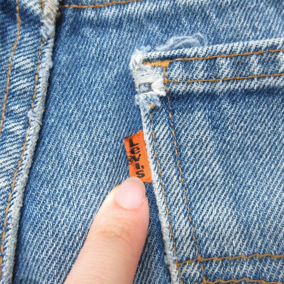 Levi's(リーバイス)のW33★古着 リーバイス Levis 509 ジーンズ メンズ 80年代 80s ヒゲ テーパード 紺 ネイビー デニム【..spe】 23sep20 中古 ボトムス ジーパン Gパン ロング パンツ メンズのパンツ(ワークパンツ/カーゴパンツ)の商品写真