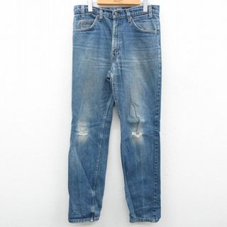 リーバイス(Levi's)のW33★古着 リーバイス Levis 509 ジーンズ メンズ 80年代 80s ヒゲ テーパード 紺 ネイビー デニム【..spe】 23sep20 中古 ボトムス ジーパン Gパン ロング パンツ(ワークパンツ/カーゴパンツ)