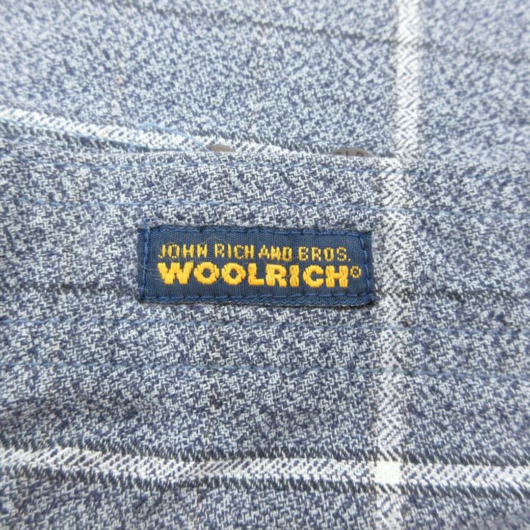 WOOLRICH(ウールリッチ)のXL★古着 ウールリッチ WOOLRICH 長袖 フランネル シャツ メンズ コットン ボタンダウン 紺 ネイビー 霜降り他 チェック 23sep16 中古 トップス メンズのトップス(シャツ)の商品写真