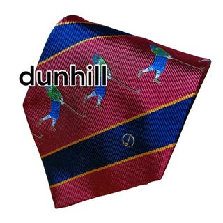 ダンヒル(Dunhill)の【dunhill】　ダンヒル　レッド系　ストライプ　イングランド製(ネクタイ)