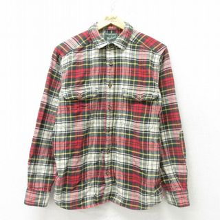 ウールリッチ(WOOLRICH)のL★古着 ウールリッチ WOOLRICH 長袖 ヘビー フランネル シャツ メンズ コットン 赤他 レッド タータンチェック 23sep20 中古 トップス(シャツ)