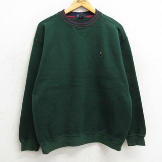 L★古着 GANT 長袖 トップス メンズ 90年代 90s コットン クルーネック 濃緑他 グリーン 23sep20 中古 スエット トレーナー(その他)