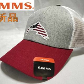 SIMMS シムズ白　トラッカーハット　帽子　　メンズ　フリー　釣り(ウエア)