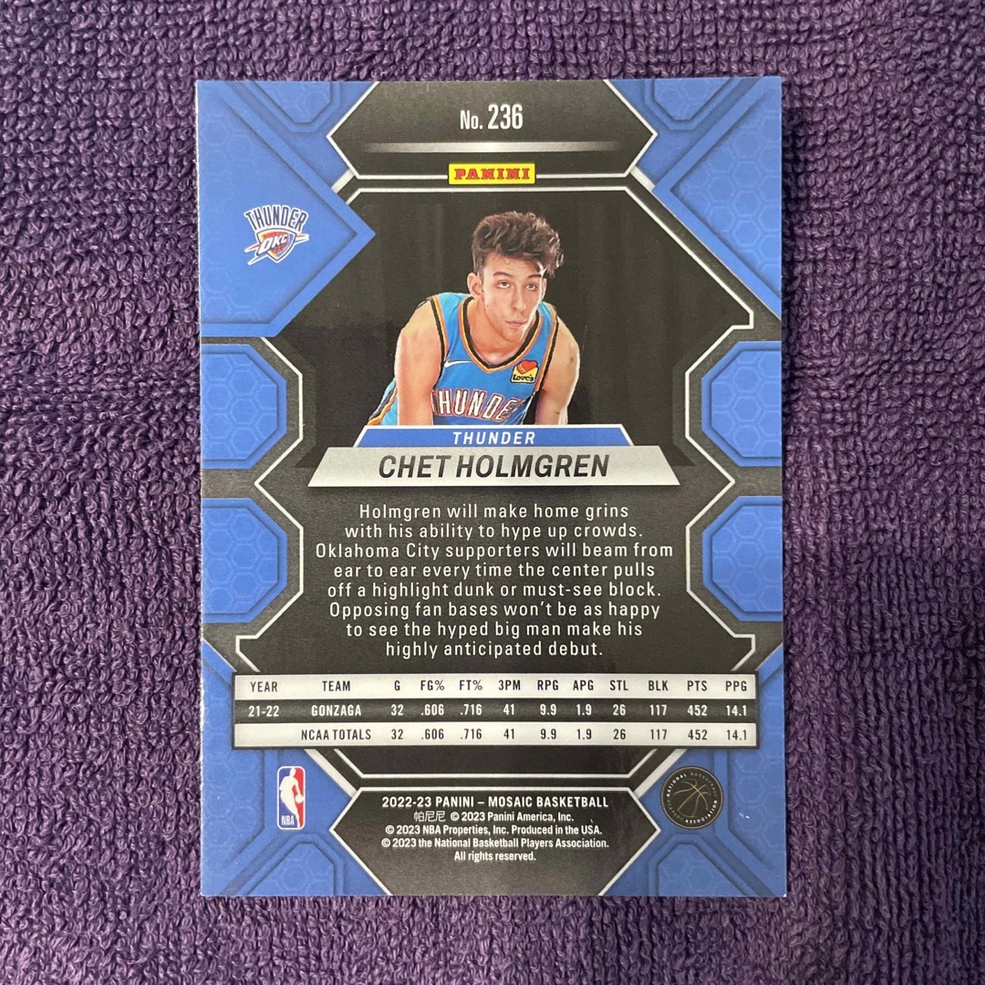 チェット・ホルムグレン Rookie Mosaic NBAの通販 by GABAネコ's チェット・ホルムグレン Rookie Mosaic NBAの通販 by GABAネコ's