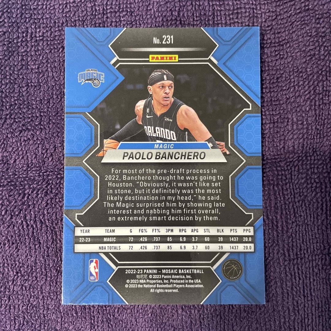 Rookie Mosaic パオロ・バンケロ NBA エンタメ/ホビーのトレーディングカード(シングルカード)の商品写真