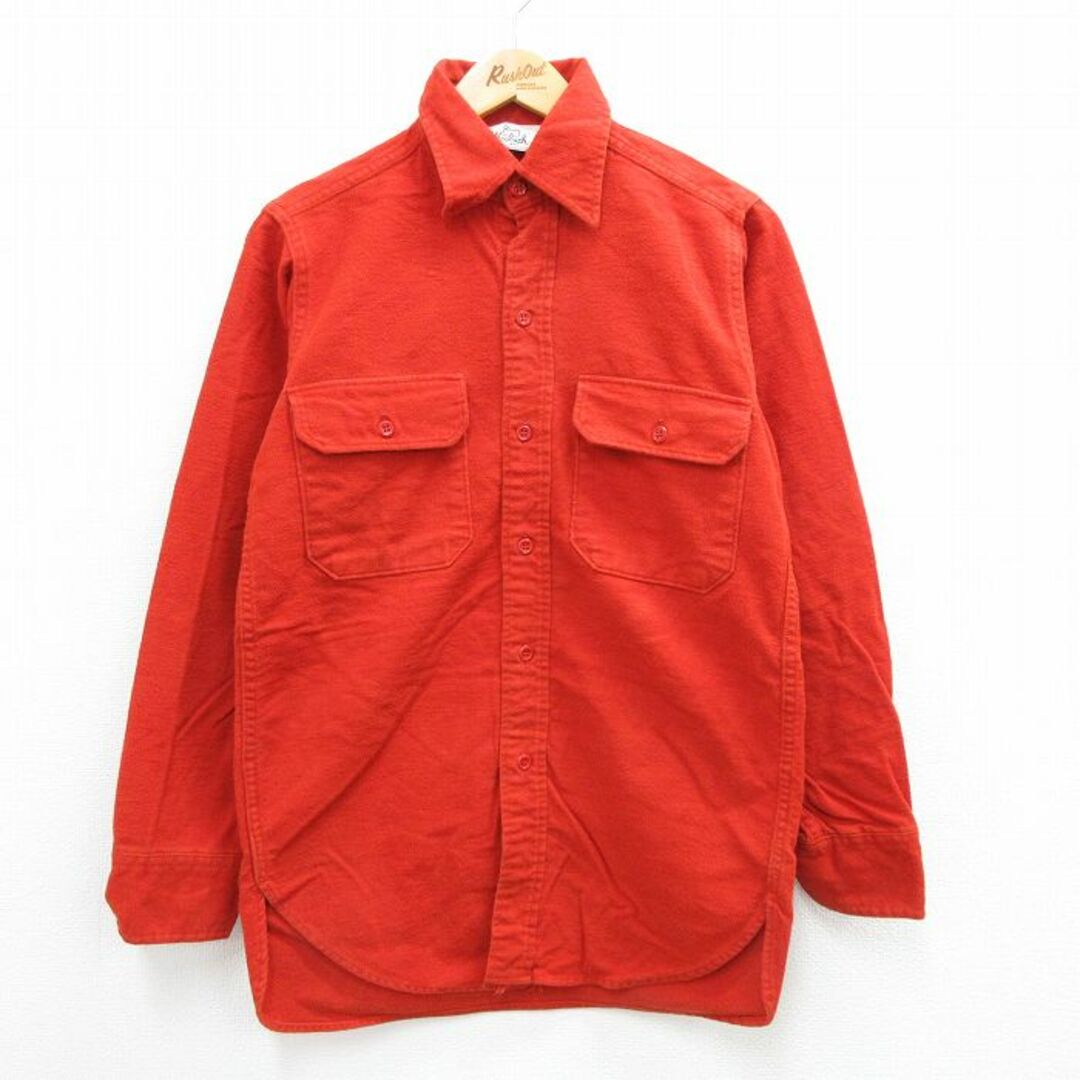 WOOLRICH(ウールリッチ)のM★古着 ウールリッチ WOOLRICH 長袖 ヘビー フランネル シャツ メンズ 80年代 80s オレンジ系 23sep22 中古 トップス メンズのトップス(シャツ)の商品写真