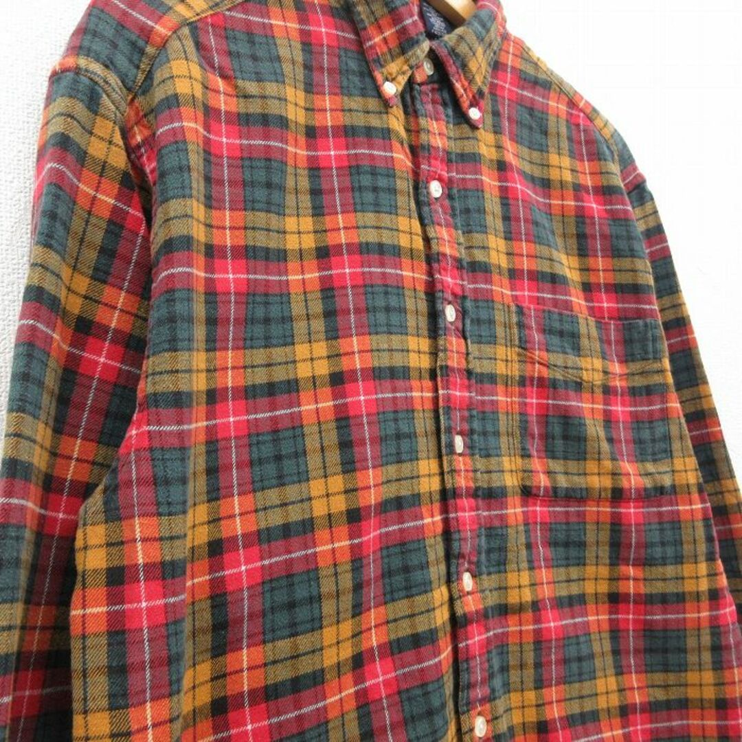 GAP(ギャップ)のL★古着 ギャップ GAP 長袖 フランネル シャツ メンズ 90年代 90s コットン ボタンダウン 緑他 グリーン タータン チェック 23sep22 中古 トップス メンズのトップス(シャツ)の商品写真