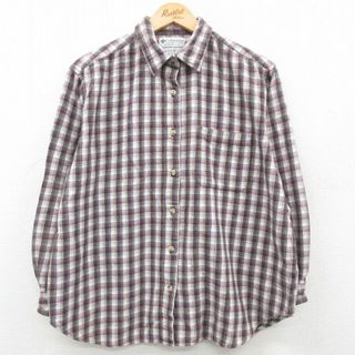 コロンビア(Columbia)のXL★古着 コロンビア COLUMBIA 長袖 ヘビー フランネル シャツ メンズ 00年代 00s コットン エンジ他 チェック 23sep22 中古 トップス(シャツ)