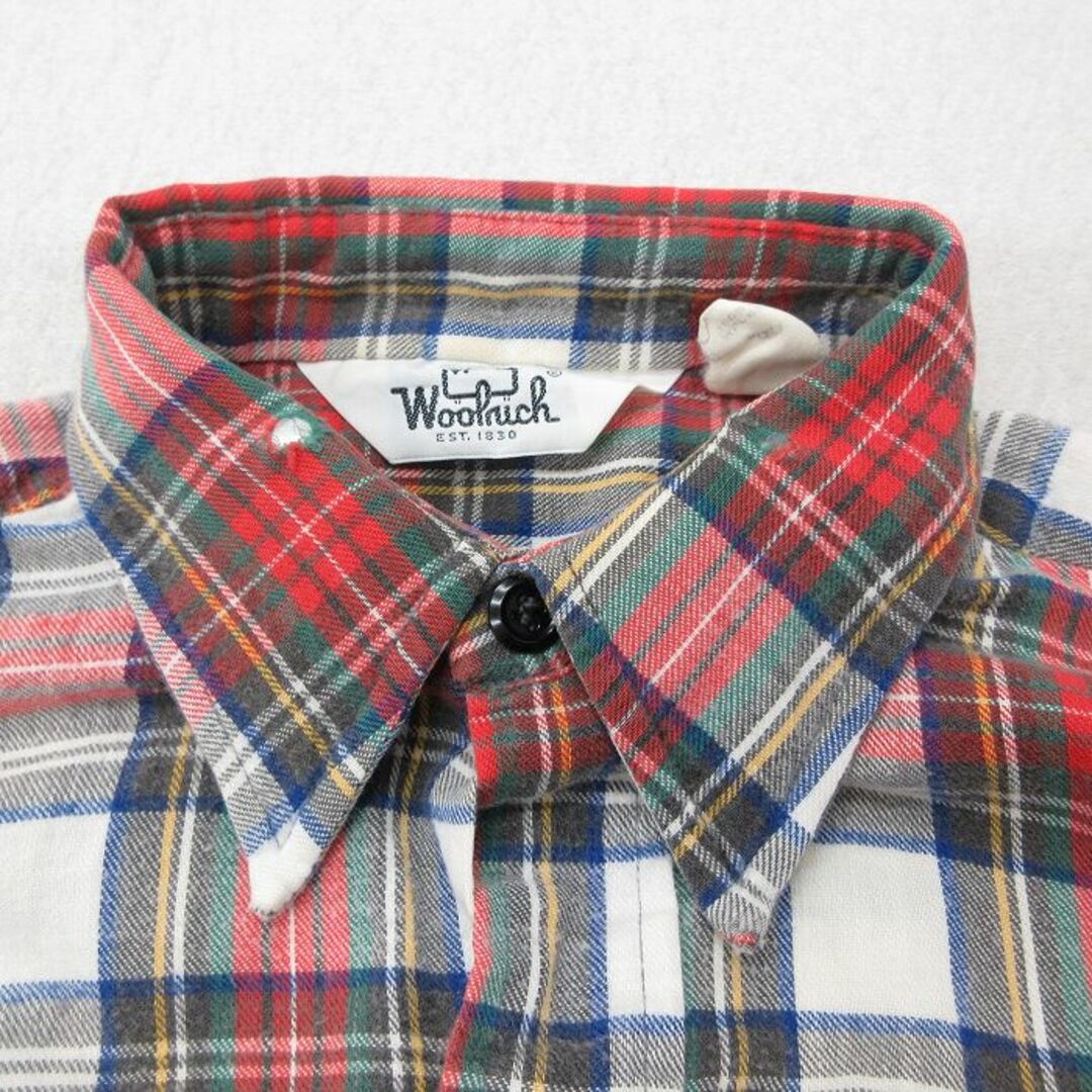 WOOLRICH(ウールリッチ)のS★古着 ウールリッチ WOOLRICH 長袖 フランネル シャツ メンズ 80年代 80s コットン 白他 ホワイト タータン チェック 23sep22 中古 トップス メンズのトップス(シャツ)の商品写真