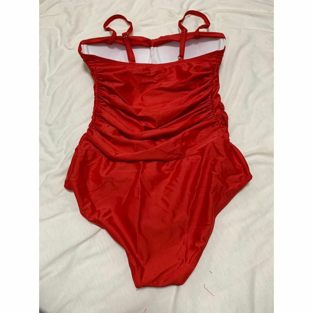 Lサイズ　水着　オールインワン　ワンピース　赤　レッド　プール　海 レディースの水着/浴衣(水着)の商品写真
