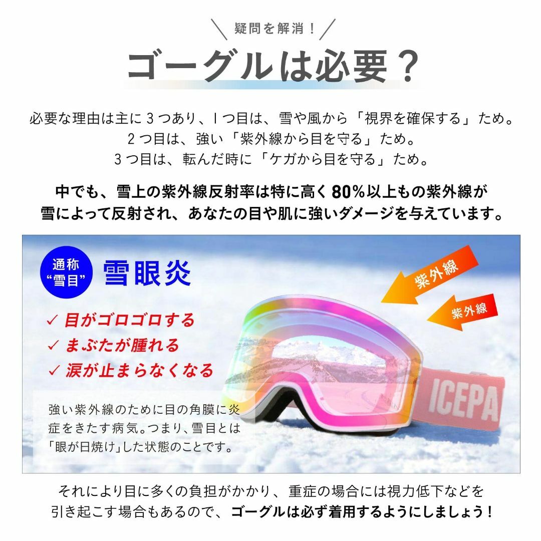 【色: 23WHT_2】PONTAPESポンタぺス スノーボード ゴーグル 日本 スポーツ/アウトドアのスノーボード(アクセサリー)の商品写真