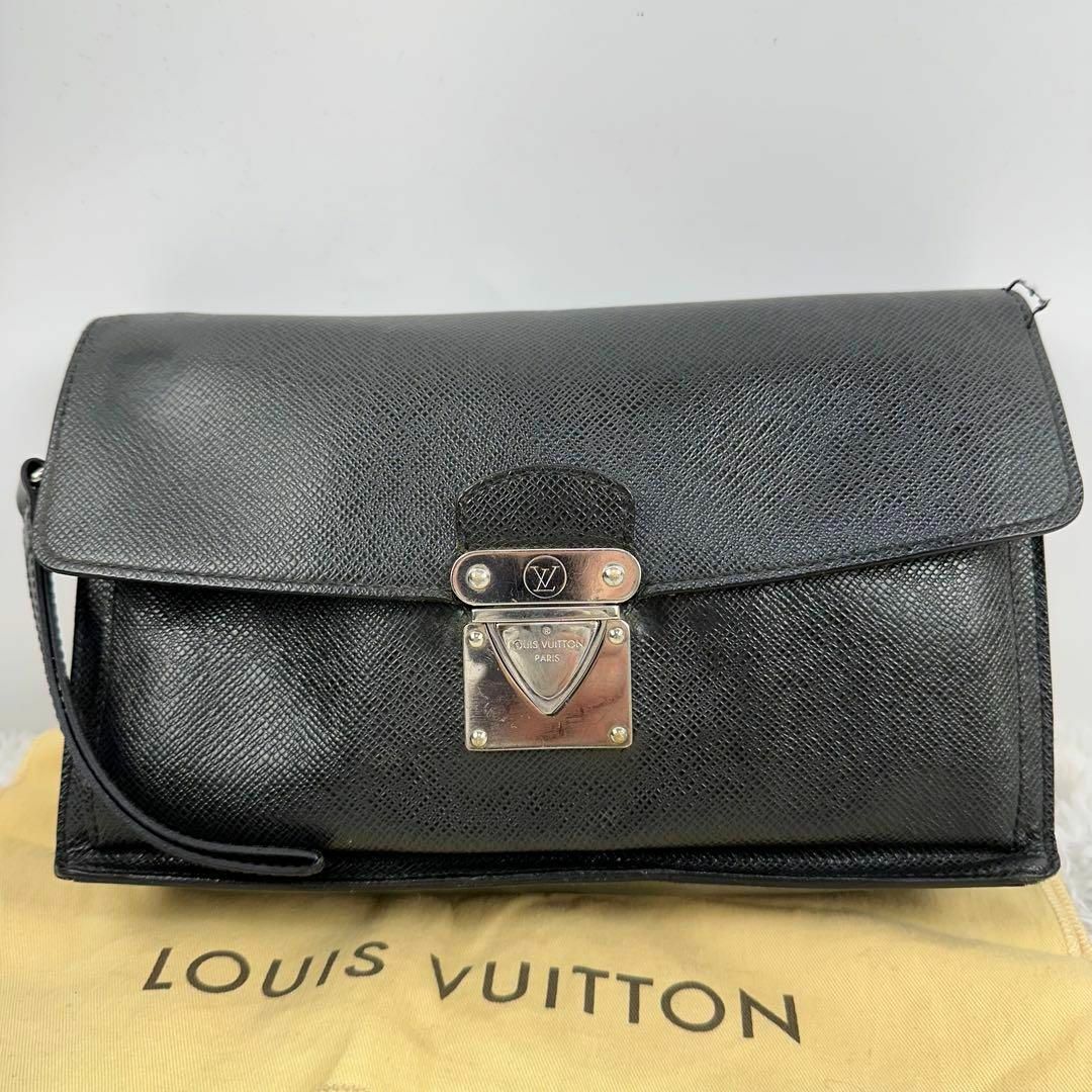 LOUIS VUITTON(ルイヴィトン)のルイヴィトン　ベライア　クラッチバッグ　セカンドバッグ　シルバー金具　黒　レザー メンズのバッグ(セカンドバッグ/クラッチバッグ)の商品写真