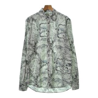 エトロ(ETRO)のETRO エトロ カジュアルシャツ L ライトグレーxグレー (総柄) 【古着】【中古】(シャツ)