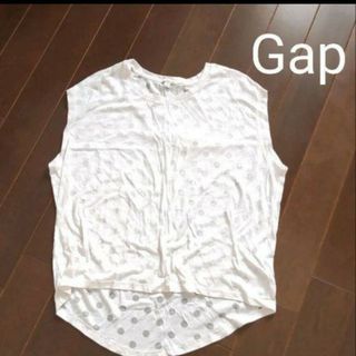 ギャップ(GAP)のギャップ　カットソー　ノースリーブ　白　水玉　ドット　160(カットソー(半袖/袖なし))