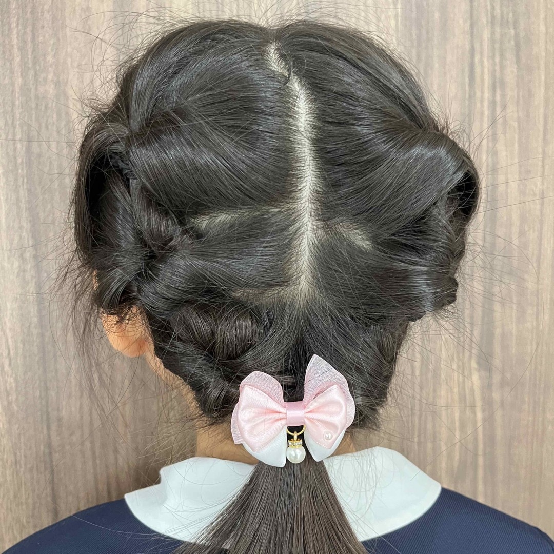 ハンドメイド ✳︎732✳︎ヘアゴム✳︎入園式＊入学式＊卒園式＊卒業式 ハンドメイドのキッズ/ベビー(ファッション雑貨)の商品写真