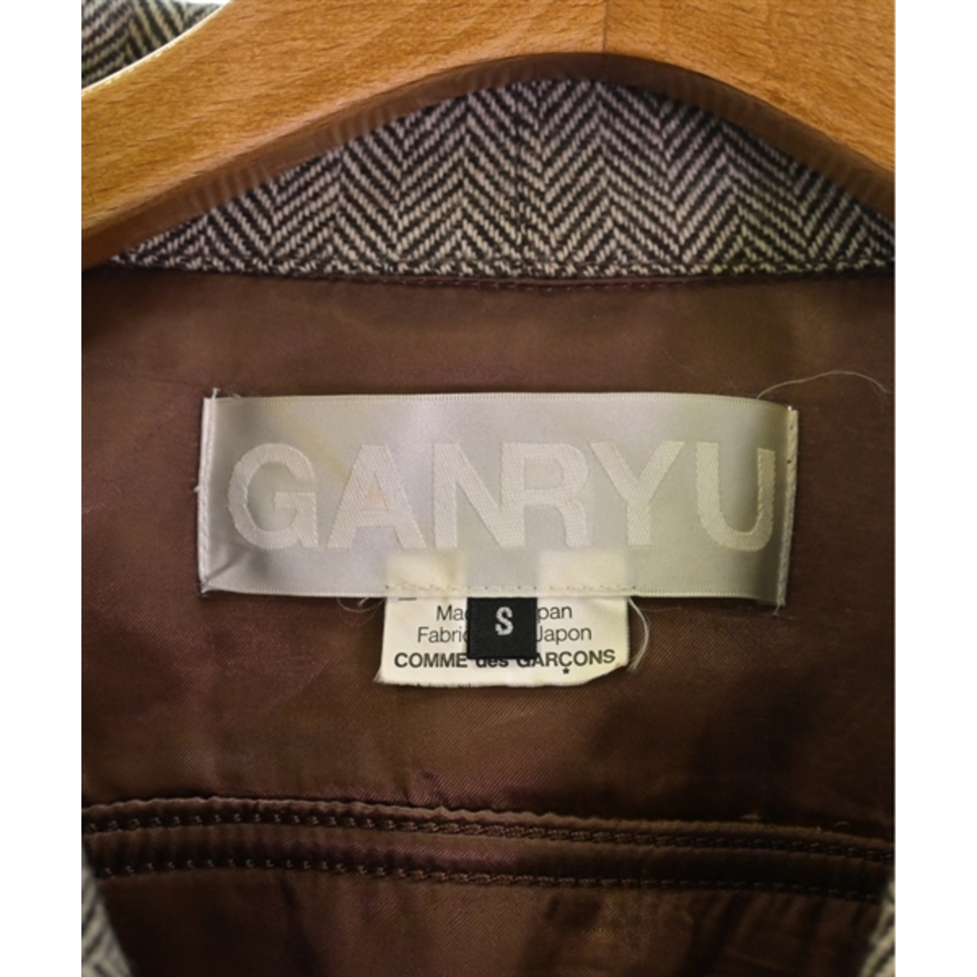 GANRYU(ガンリュウ)のGANRYU ガンリュウ カバーオール S 茶xライトグレー(ヘリンボーン) 【古着】【中古】 メンズのジャケット/アウター(カバーオール)の商品写真