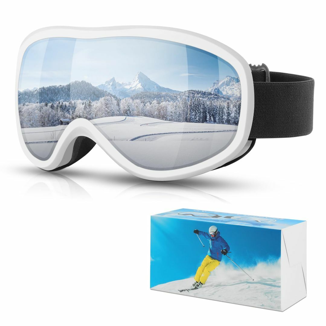 【色: ホワイト】Smilemoon スキーゴーグル スノボゴーグル スノーボー スポーツ/アウトドアのスノーボード(アクセサリー)の商品写真