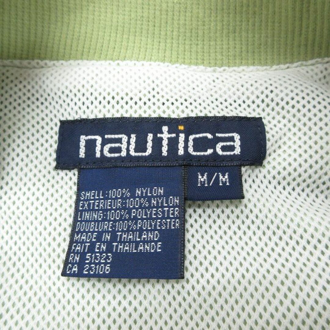 NAUTICA(ノーティカ)の古着 ノーティカ NAUTICA 長袖 ブランド ナイロン ジャケット レディース 90年代 90s ワンポイントロゴ 大きいサイズ 黄緑 内側メッシュ 23sep29 中古 アウター ウインドブレーカー レディースのジャケット/アウター(ロングコート)の商品写真