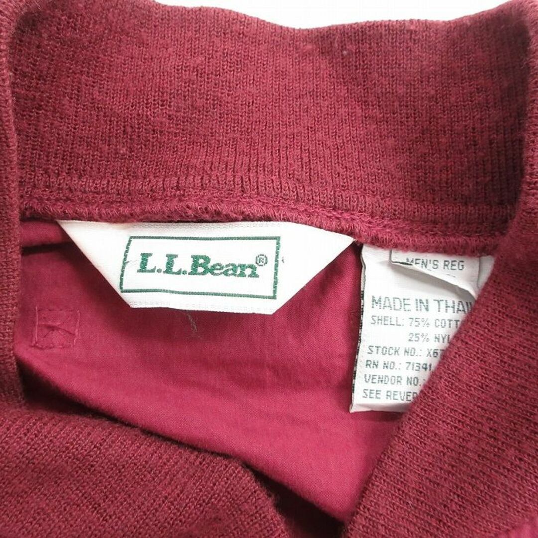 L.L.Bean(エルエルビーン)のXL★古着 エルエルビーン LLBEAN 長袖 ジャケット メンズ 80年代 80s ワンポイントロゴ ラグラン エンジ 23sep28 中古 アウター ジャンパー ブルゾン メンズのジャケット/アウター(ダッフルコート)の商品写真