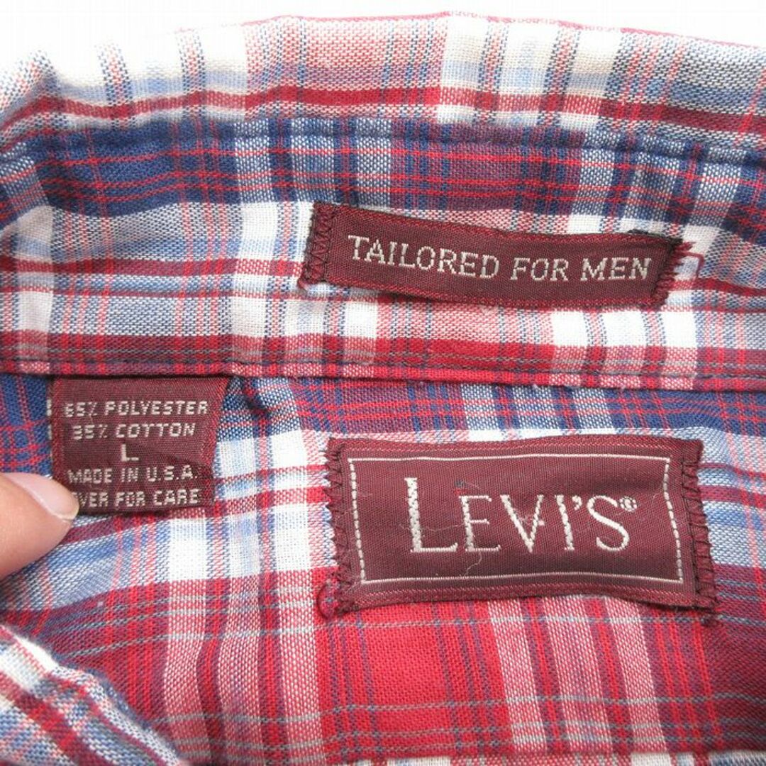 Levi's(リーバイス)のL★古着 リーバイス Levis 長袖 ブランド シャツ メンズ 90年代 90s USA製 赤他 レッド チェック 23sep27 中古 トップス メンズのトップス(シャツ)の商品写真