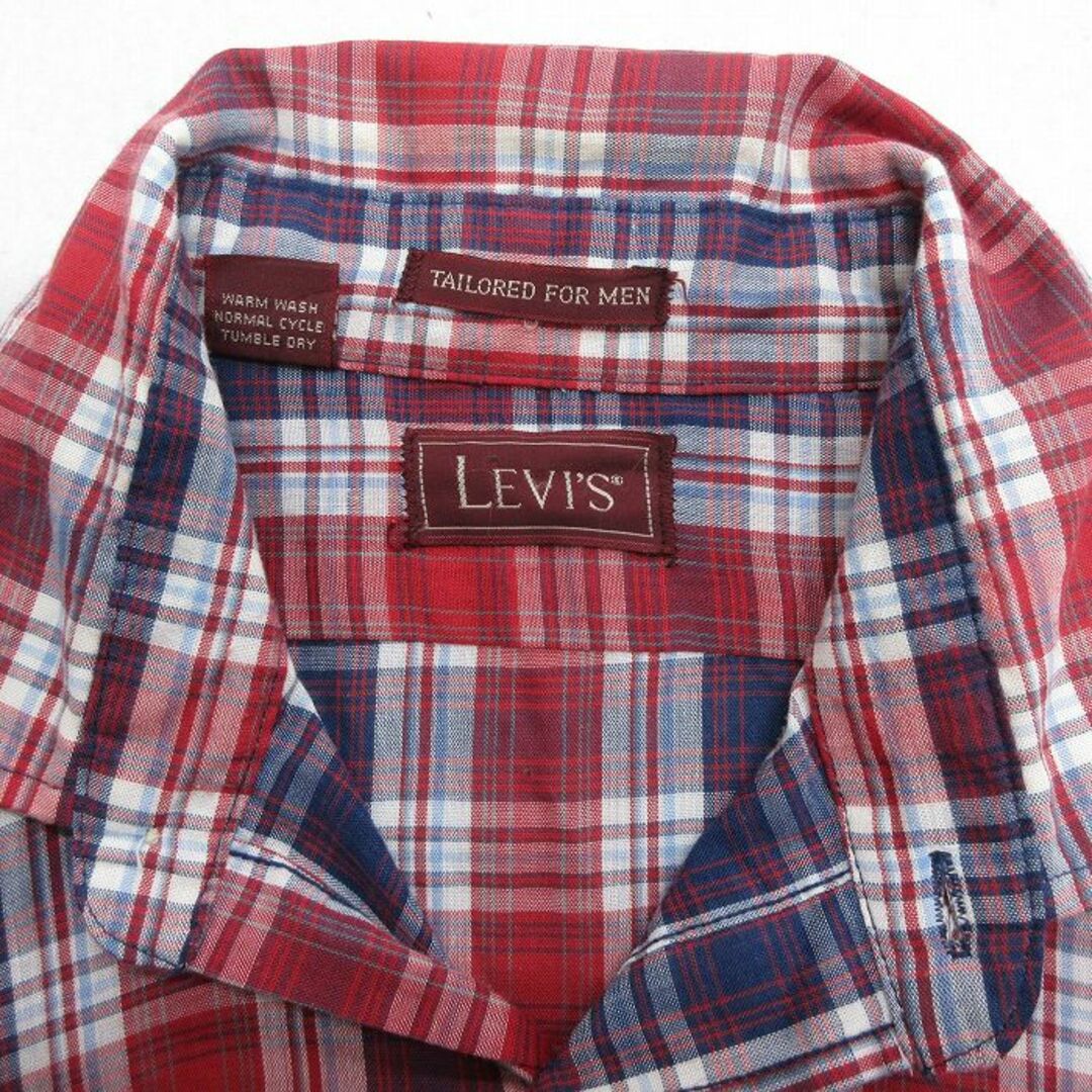 Levi's(リーバイス)のL★古着 リーバイス Levis 長袖 ブランド シャツ メンズ 90年代 90s USA製 赤他 レッド チェック 23sep27 中古 トップス メンズのトップス(シャツ)の商品写真