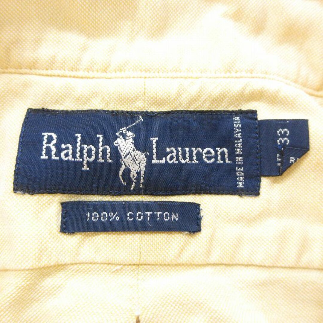 Ralph Lauren(ラルフローレン)のL★古着 ラルフローレン Ralph Lauren 長袖 ブランド シャツ メンズ 90年代 90s ワンポイントロゴ オックスフォード コットン ボタンダウン 黄 イエロー 23sep29 中古 トップス メンズのトップス(シャツ)の商品写真