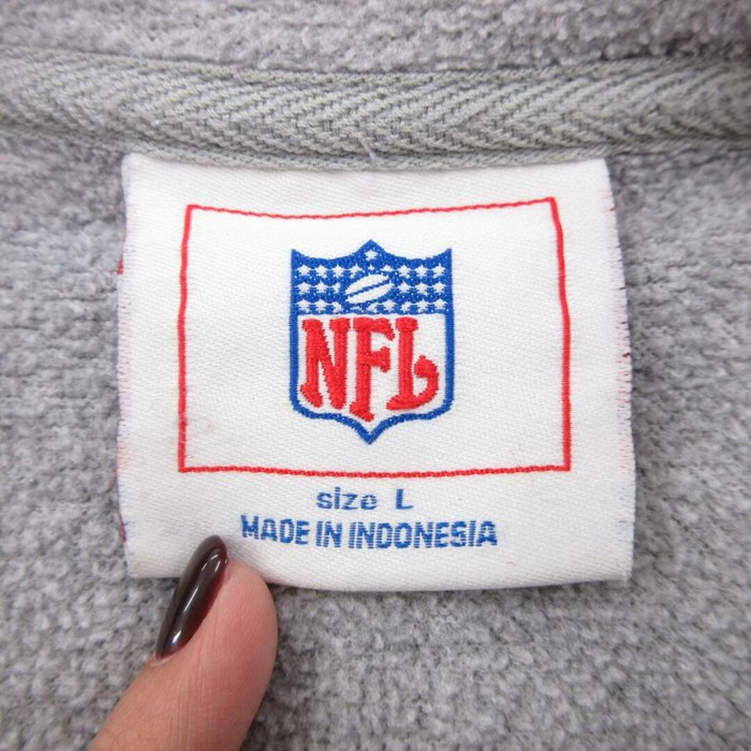 XL★古着 長袖 フリース トップス メンズ 00年代 00s NFL グリーンベイパッカーズ 刺繍 クルーネック グレー 霜降り アメフト スーパーボウル 23sep28 中古 スエット トレーナー メンズのトップス(その他)の商品写真