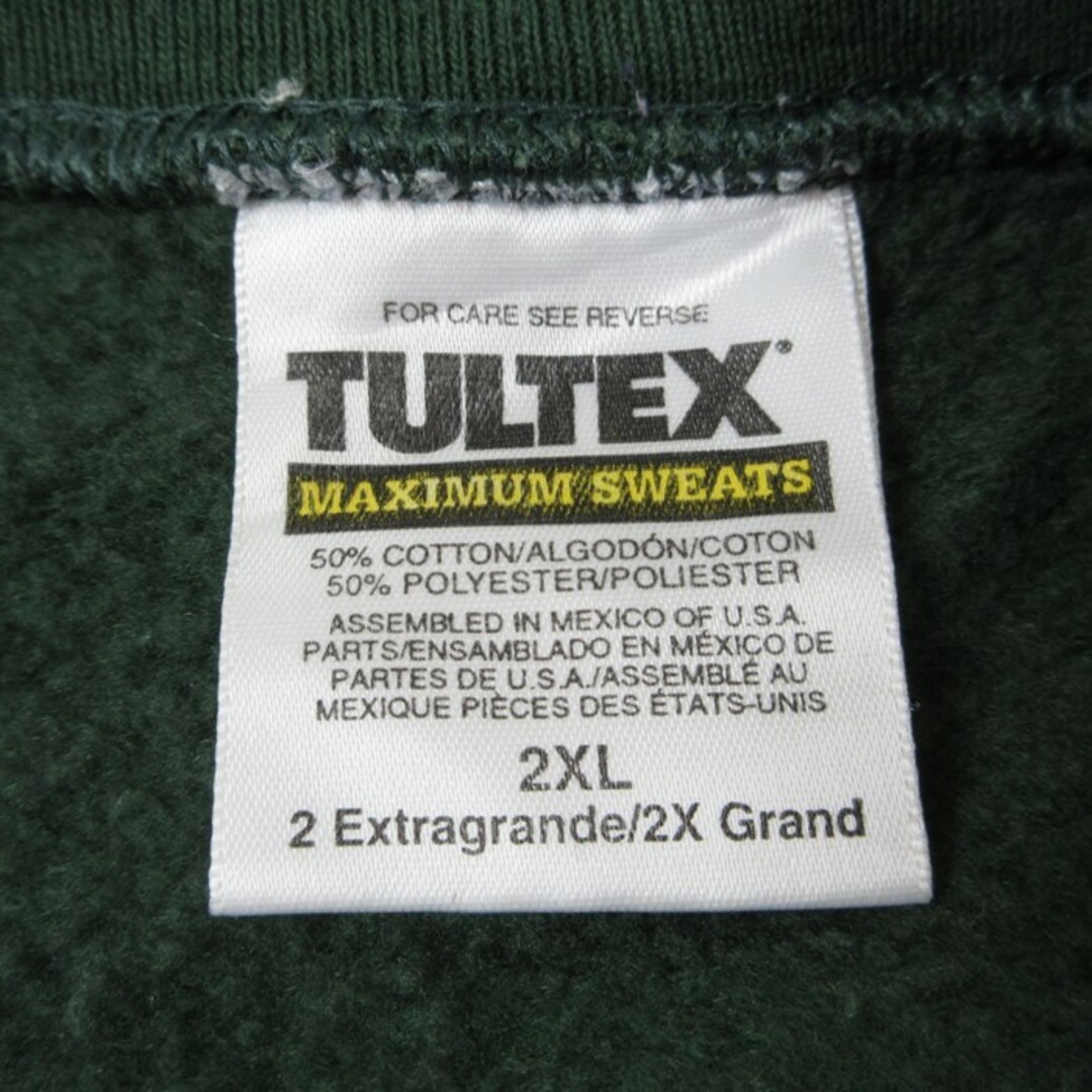 XL★古着 TULTEX 長袖 スウェット メンズ 90年代 90s GOD BLESS AMERICA 大きいサイズ クルーネック 濃緑 グリーン 23sep27 中古 スエット トレーナー トップス メンズのトップス(パーカー)の商品写真