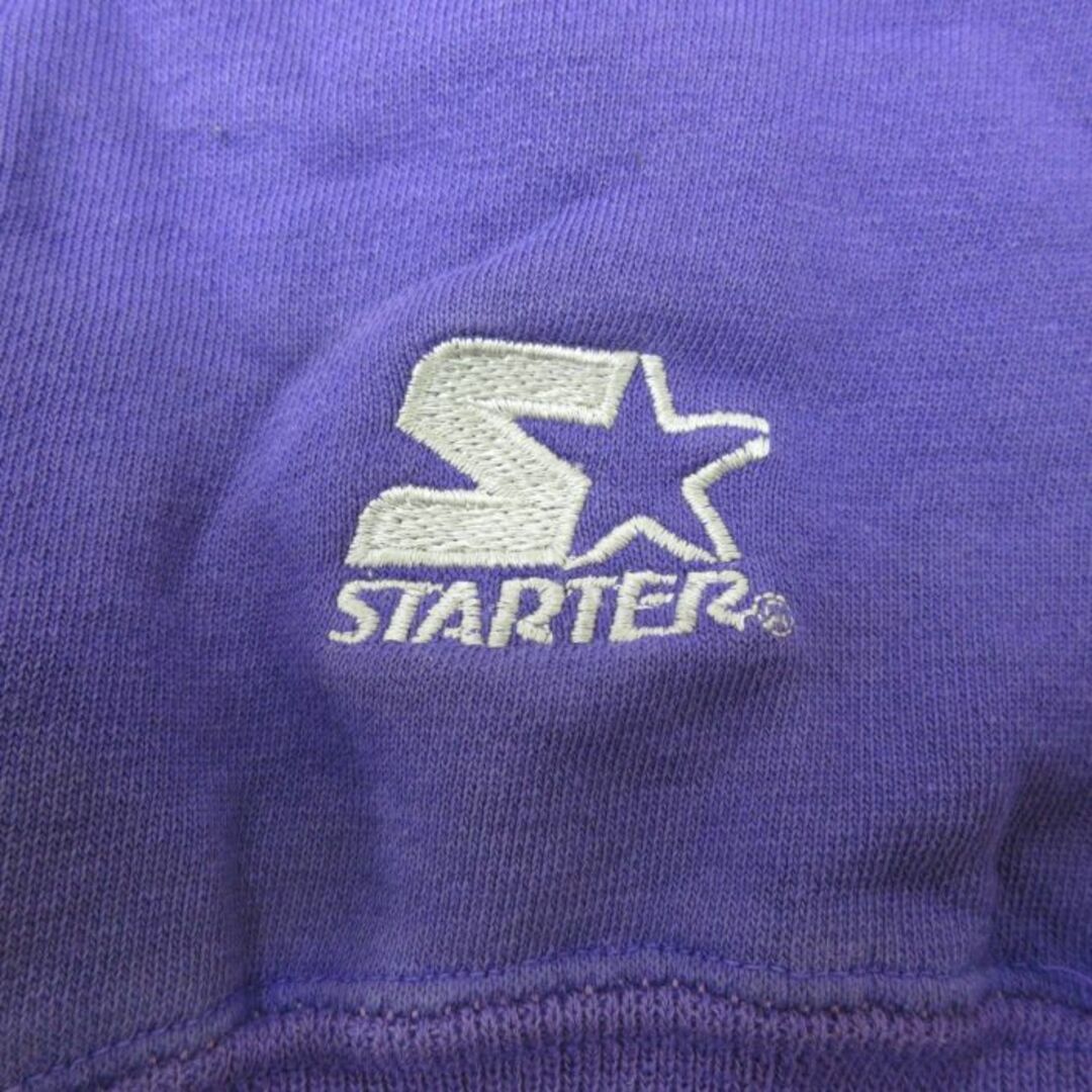 STARTER(スターター)のXL★古着 スターター STARTER 長袖 スウェット パーカー メンズ 00年代 00s ワンポイントロゴ 大きいサイズ 紫 パープル 23sep28 中古 スエット トレーナー トップス メンズのトップス(パーカー)の商品写真