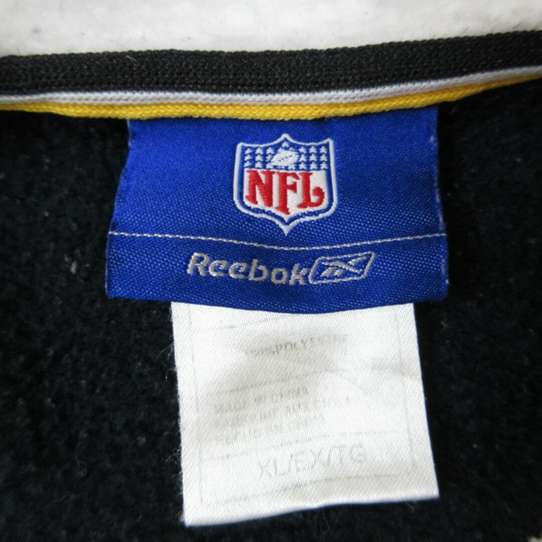 Reebok(リーボック)のXL★古着 リーボック REEBOK 長袖 スウェット パーカー メンズ 00年代 00s NFL ピッツバーグスティーラーズ 刺繍 ツートンカラー 大きいサイズ ラグラン ポリエステル 白他 ホワイト アメフト スーパーボウル 23oct03 中古 スエット トレーナー トップス メンズのトップス(パーカー)の商品写真