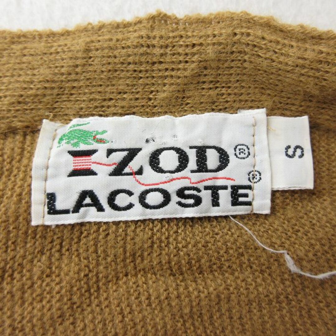 LACOSTE(ラコステ)のM★古着 ラコステ LACOSTE IZOD 長袖 ブランド ニット カーディガン メンズ 80年代 80s 濃ベージュ カーキ 23sep27 中古 トップス メンズのトップス(カーディガン)の商品写真