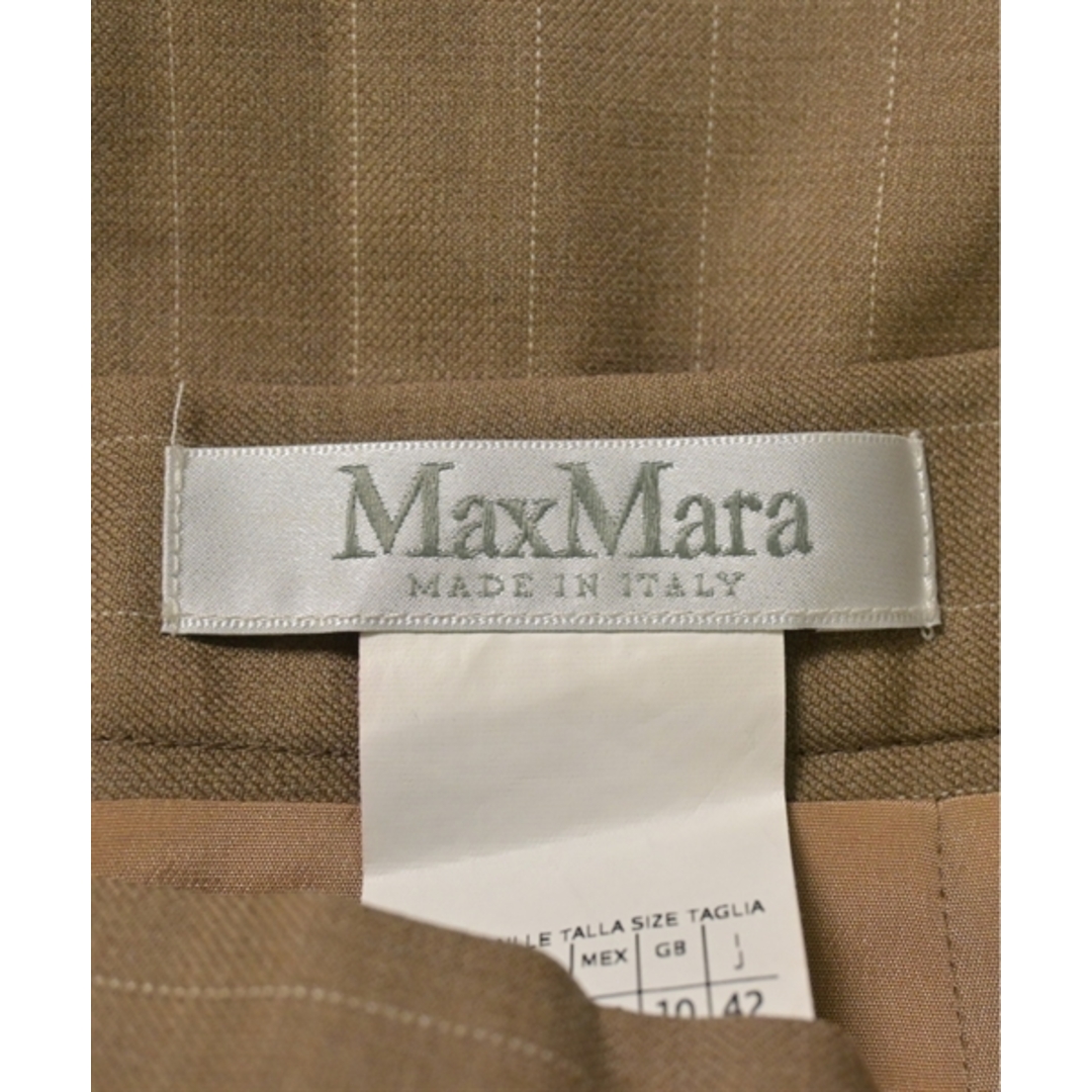 Max Mara(マックスマーラ)のMax Mara ひざ丈スカート 42(M位) 茶xアイボリー系(ストライプ) 【古着】【中古】 レディースのスカート(ひざ丈スカート)の商品写真