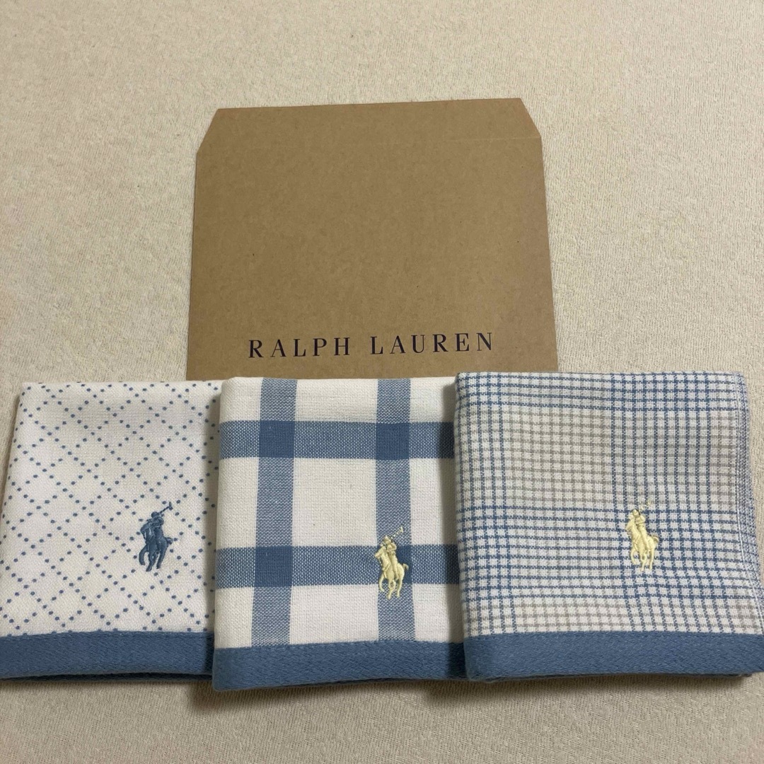 Ralph Lauren(ラルフローレン)のラルフローレン☆ガーゼタオルハンカチ3枚セット レディースのファッション小物(ハンカチ)の商品写真