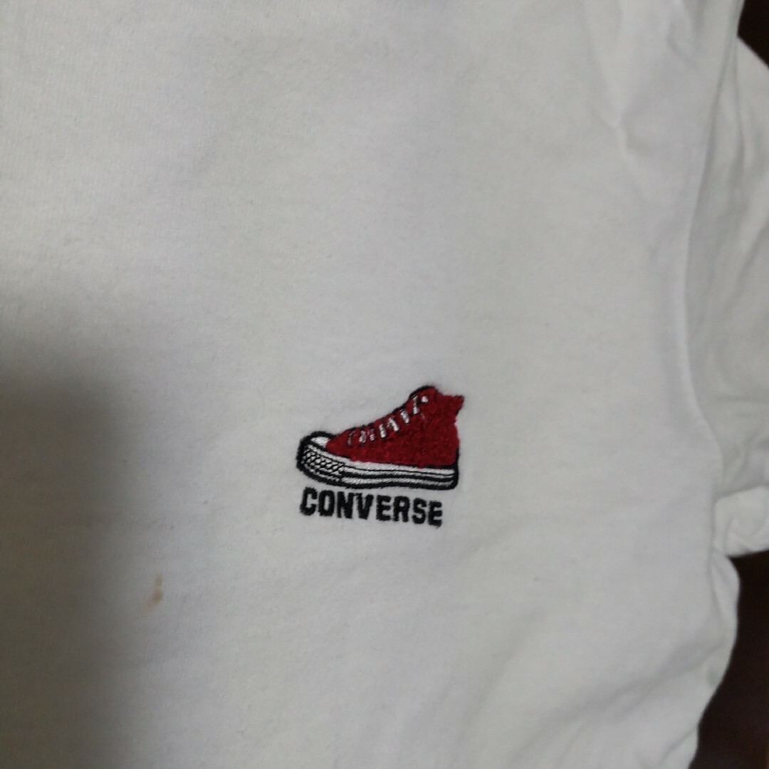 CONVERSE(コンバース)のコンバース　Tシャツ　Mサイズ　白　ホワイト レディースのトップス(Tシャツ(半袖/袖なし))の商品写真