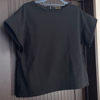 ドゥロワー(Drawer)の美品　Drawer ロゴ　コットン100 黒　カットソー(Tシャツ(半袖/袖なし))