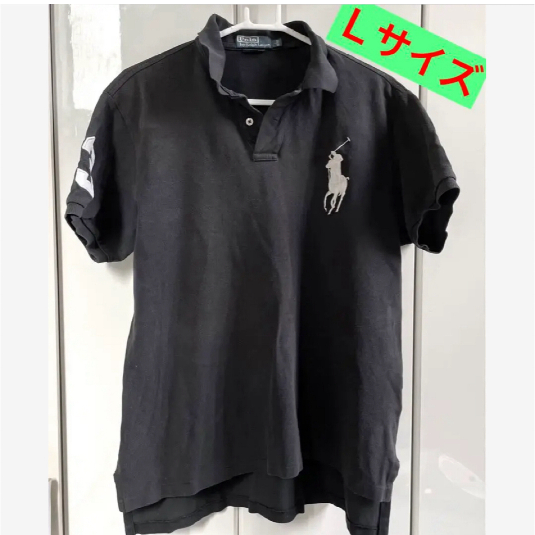 POLO RALPH LAUREN(ポロラルフローレン)のラルフローレン メンズ  ポロシャツ　半袖　Ｌサイズ　ビッグポニー  黒　ゴルフ メンズのトップス(ポロシャツ)の商品写真