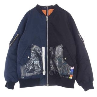 TAKAHIRO MIYASHITA The SoloIst. タカヒロミヤシタザソロイスト ミリタリージャケット sj-0009SS22 oversized two-tone flight jacket オーバーサイズ 2トーン フライド MA1 ジャケット ブラック系 ネイビー系 46【中古】(その他)