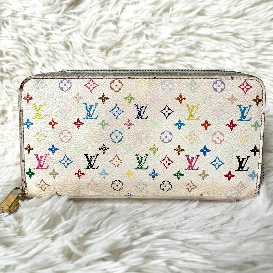 LOUIS VUITTON(ルイヴィトン)の⑤ルイヴィトン ジッピーウォレット モノグラム マルチカラー ホワイト レディースのファッション小物(財布)の商品写真