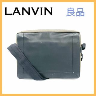 LANVIN - ランバン ビジネスバッグ ショルダーバッグ メンズ 仕事 レザー ナイロン 黒