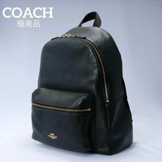 COACH - 【極美品】COACH コーチ　レザー　リュック　ブラック　黒　F３８２８