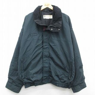 コロンビア(Columbia)のXL★古着 コロンビア COLUMBIA 長袖 ナイロン ジャケット メンズ 00年代 00s バガブー ワンポイントロゴ 襟フリース 大きいサイズ 濃緑系他 グリーン 23oct06 中古 アウター(ダッフルコート)