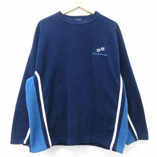 XL★古着 長袖 ロック バンド フリース トップス メンズ 90年代 90s ディヴマシューズバンド 大きいサイズ クルーネック カナダ製 紺他 ネイビー 23oct07 中古 アウター(ダッフルコート)