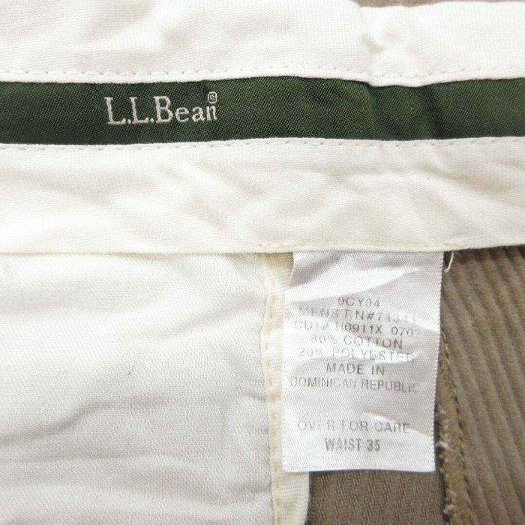 L.L.Bean(エルエルビーン)のW36★古着 エルエルビーン LLBEAN コーデュロイ パンツ メンズ 太畝 ベージュ系 カーキ 23oct12 中古 ボトムス ロング メンズのパンツ(ワークパンツ/カーゴパンツ)の商品写真