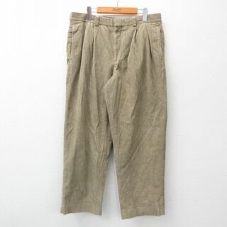 エルエルビーン(L.L.Bean)のW36★古着 エルエルビーン LLBEAN コーデュロイ パンツ メンズ 太畝 ベージュ系 カーキ 23oct12 中古 ボトムス ロング(ワークパンツ/カーゴパンツ)